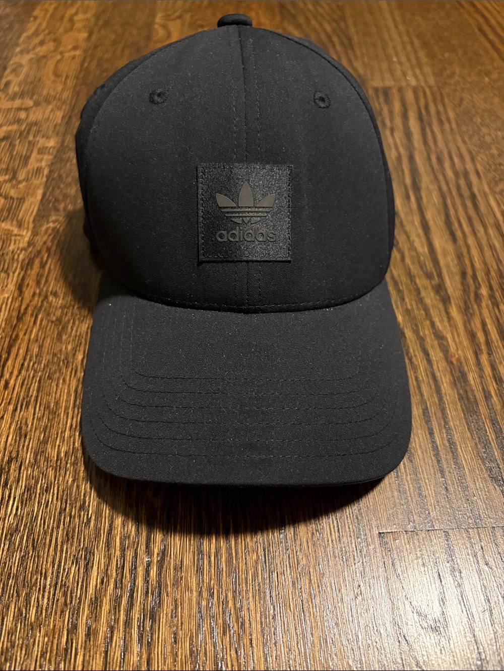 Adidas Black Trefoil Patch Cap with Curved Brim
